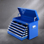 Giantz 9 drawer lockable steel tool chest in blue