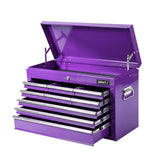 Giantz 9-Drawer Tool Cabinet Chest Toolbox Heavy Duty Garage Storage Organiser Purple - Front View