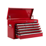 Giantz 9 Drawer Tool Box Cabinet Chest Toolbox Storage Garage Organiser Red - Side View