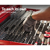 Giantz 9 Drawer Tool Box Cabinet Chest Toolbox Storage Garage Organiser Red - 45-Degree Angle