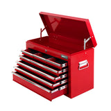 Giantz 9 Drawer Tool Box Cabinet Chest Toolbox Storage Garage Organiser Red - Low Angle