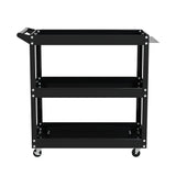 Giantz 3-Tier Tool Cart Trolley Workshop Garage Storage Organizer Black - Side View