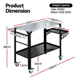 Giantz Welding Table Cart with Tool Storage 130KG Capacity Mobile Workstation - Side View