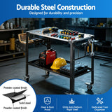 Giantz Welding Table Cart with Tool Storage 130KG Capacity Mobile Workstation - 45-Degree Angle