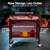 Giantz Welding Table Cart with Tool Storage 130KG Capacity Mobile Workstation - Close-Up Angle
