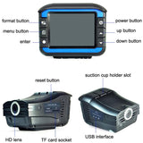 2-In-1 Electronic Dog Driving Recorder With Radar Warning - Top-Down View