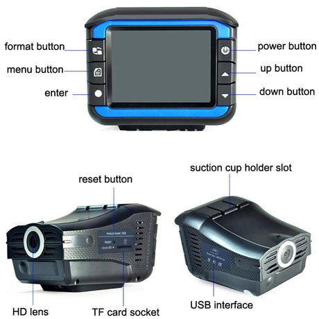 2-In-1 Electronic Dog Driving Recorder With Radar Warning-1915197665935757316
