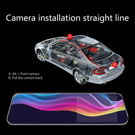 Hd Dual Record Lens Car Rear View Mirror With 5 Screen - A6 Driving Recorder-1915198409103511556