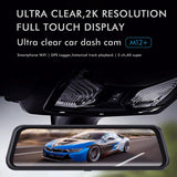 Large 9.66 Dual-Record Driving Recorder With 2K Touch Screen And Parking Video Reversing Image - Front View