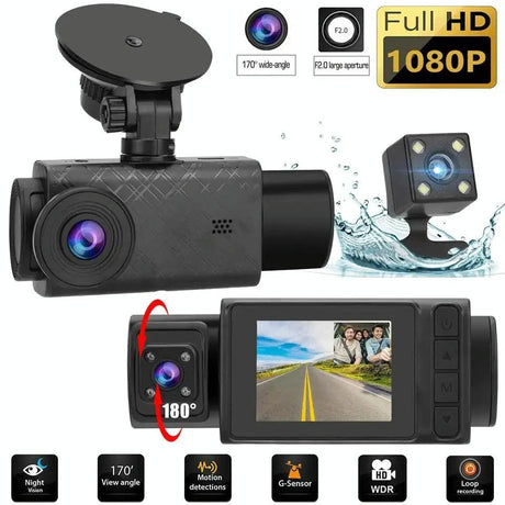 1080P 3-Record Driving Recorder With 2 Screen-1915197761725272065