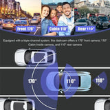 1080P 3-Record Driving Recorder With 2 Screen - Side View