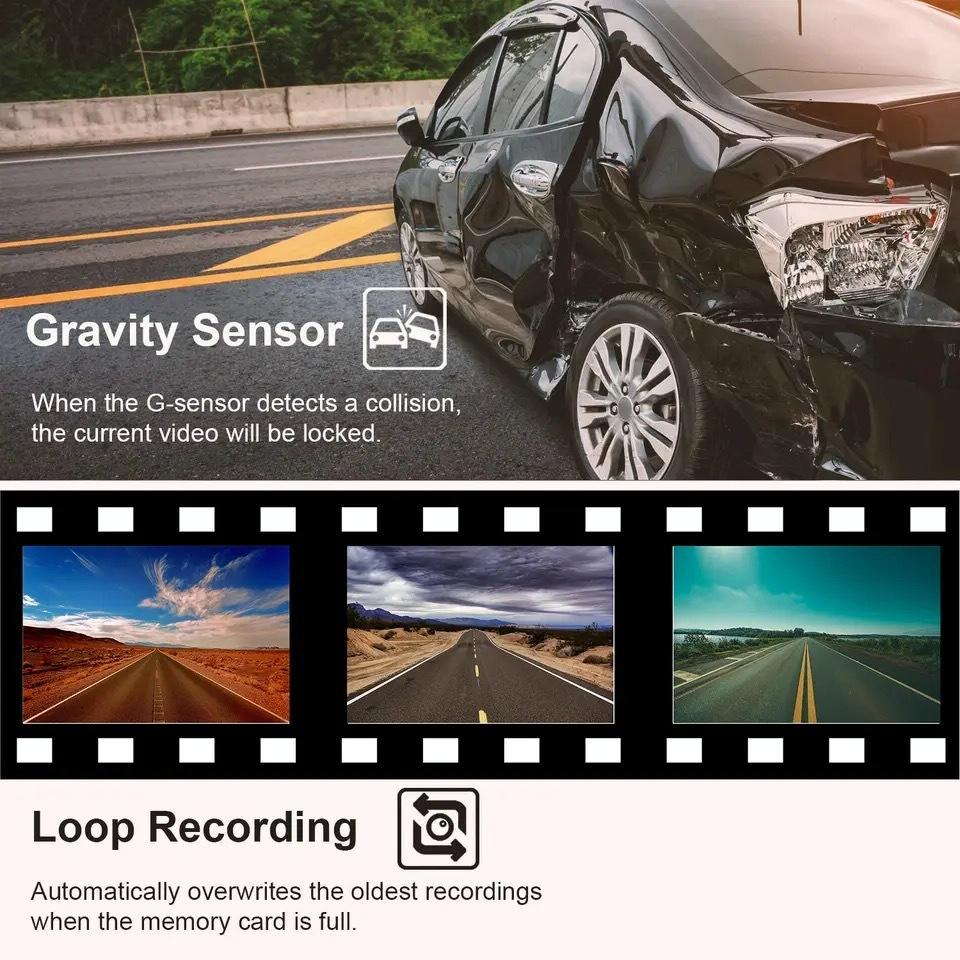 1080P 3-Record Driving Recorder With 2 Screen-1915197761725272071