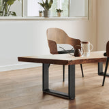 Oikiture 8X Coffee Dining Table Legs Steel Industrial 71x50CM - Rear View