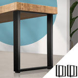 Oikiture 4X Table Legs Bench Box Steel Metal 71 X 50CM - Front View