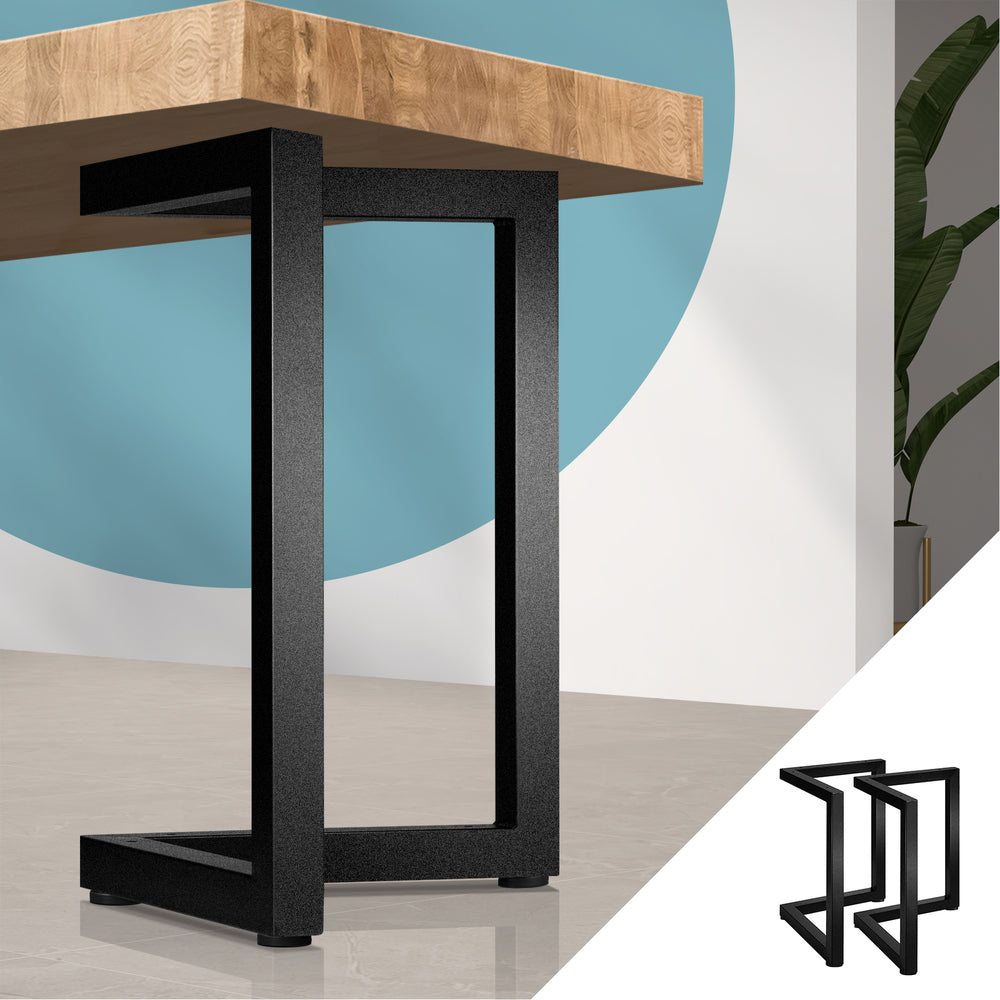 Oikiture 2X Table Legs Bench Steel Metal 71x71cm