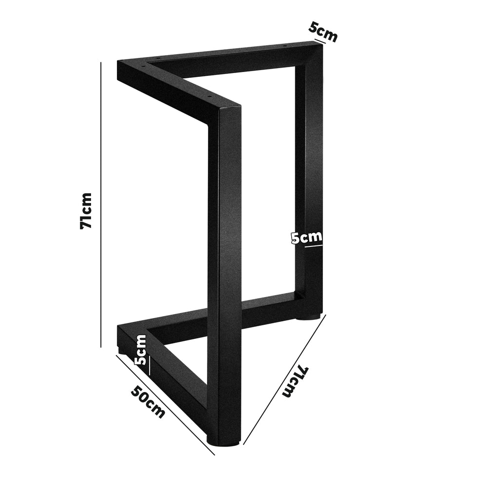 Oikiture 2X Table Legs Bench Steel Metal 71x71cm