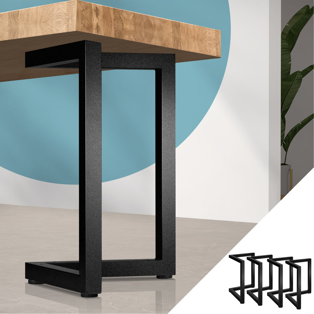 Oikiture 4X Table Legs Bench Box Steel Metal 71 X 71CM