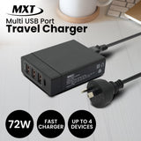 MXT 72W Multi USB Port Travel Charger Station - Close-Up Angle