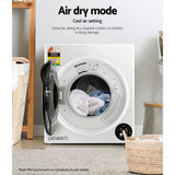 Devanti Tumble Dryer 5kg Fully Auto Black - 45-Degree Angle