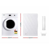 Devanti 7kg Vented Tumble Dryer - White - Front View