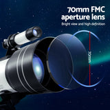 Portable 150X HD Astronomy Telescope with Tripod Optical Outdoor for Kids Adults - Top-Down View