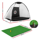 Everfit 3M Golf Practice Net And Training Mat Set Driving Target Black - Front View