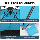 Weisshorn Beach Tent 3-4 Person Pop Up Sun Shade UPF 50 Automatic Outdoor Blue - Close-Up Angle