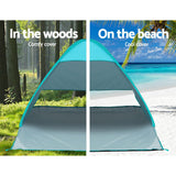 Weisshorn Pop Up Beach Tent Camping Hiking 3 Person Sun Shade Fishing Shelter - Top-Down View