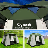 Weisshorn Family Camping Tent 6 Person Hiking Beach Tents Dome Shelter - Top-Down View