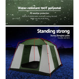 Weisshorn Family Camping Tent 6 Person Hiking Beach Tents Dome Shelter - Rear View