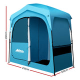 Weisshorn Double Camping Shower Toilet Tent Outdoor Fast Set Up Change Room - Front View