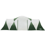 Weisshorn 12 person family camping tent with 3 rooms, green, large front living area