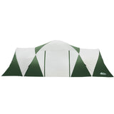 Weisshorn Family Camping Tent 12 Person Hiking Beach Tents (3 Rooms) Green - Side View