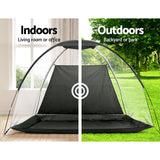 Everfit 3M Golf Practice Net Portable Training Aid Driving Target Tent Black - Rear View