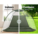 Everfit 3M Golf Practice Net Portable Training Aid Driving Target Tent Green - Rear View