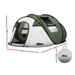 Weisshorn 4-5 person green pop up dome camping tent, mesh windows