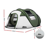 Weisshorn Instant Up Camping Tent 4-5 Person Pop up Tents Family Hiking Beach Dome - Front View