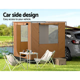 Weisshorn Camping Tent SUV Car Side Awning 2x2m Canopy Outdoor Portable 4WD - Top-Down View