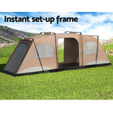 Weisshorn Instant Up Camping Tent 10 Person Outdoor Family Hiking Tents 3 Rooms - Top-Down View
