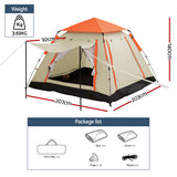 Weisshorn Pop Up Camping Tent 3-4 Person Automatic Tent Instant Setup Waterproof - Front View