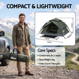 Weisshorn 2 Person Camping Tent Automatic Pop Up Water Repellent Shade Outdoor - Front View