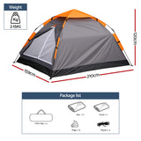 Weisshorn 2 Person Instant Pop Up Camping Tent Automatic Waterproof Hiking Beach - Front View