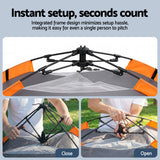 Weisshorn 2 Person Instant Pop Up Camping Tent Automatic Waterproof Hiking Beach - 45-Degree Angle
