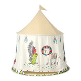 Keezi Kids Play Tent Playhouse Castle with Window Flag Carry Bag 115cmx115cm - Side View