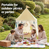 Keezi Kids Play Tent Playhouse Castle with Window Flag Carry Bag 115cmx115cm - Rear View