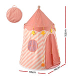 Keezi Kids Play Tent with Star Lights and Window Carry Bag 116cmx153cm Playhouse - Front View