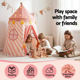Keezi Kids Play Tent with Star Lights and Window Carry Bag 116cmx153cm Playhouse - Top-Down View