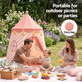 Keezi Kids Play Tent with Star Lights and Window Carry Bag 116cmx153cm Playhouse - Rear View