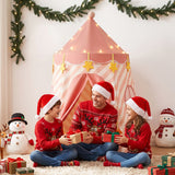 Keezi Kids Play Tent with Star Lights and Window Carry Bag 116cmx153cm Playhouse - Close-Up Angle