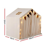 Keezi Kids Play Tent with Star Lights Windows Flag 144cmx95cm Playhouse - Front View